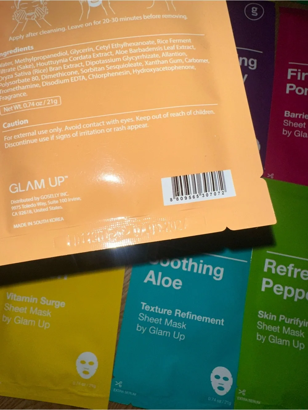 Glam Up Sheet Mask Variety Pack — Assorted Scents & Colors